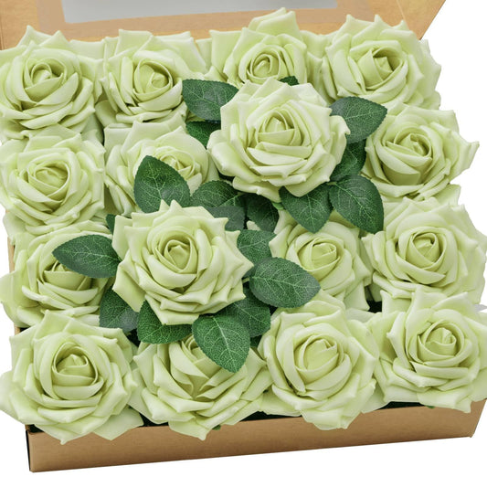 Sharp Green Flowers Artificial 16pcs