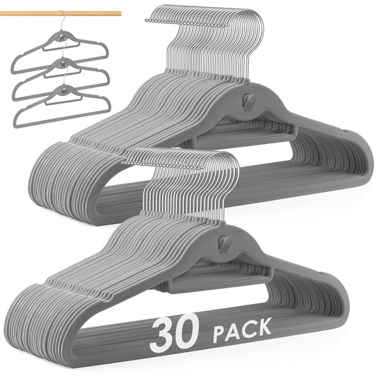 Velvet Non-Slip Hangers – 30-Pack
