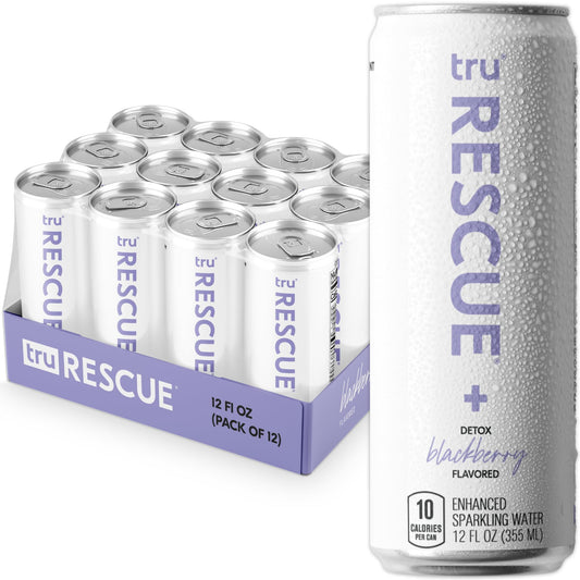 Tru Rescue Blackberry Flavored Kosher Sparkling Water Pack of 12