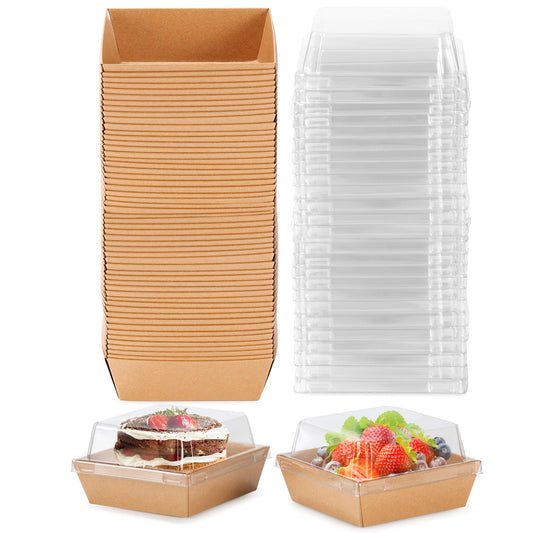20 Pack Charcuterie Boxes with Clear Lids, 4x4 in