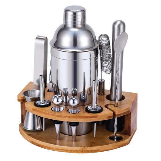 Cocktail Shaker Set Bartender Kit with Stand