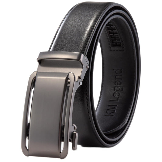 KM Legend Men’s Leather Automatic Buckle Ratchet Dress Belt