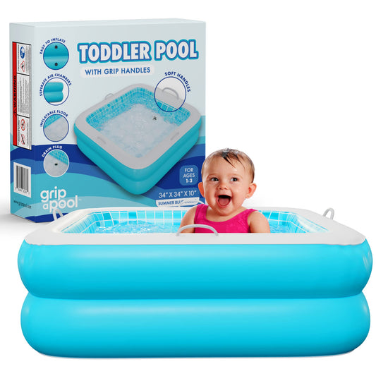 Inflatable Baby Pool with Blow Up Padded Floor