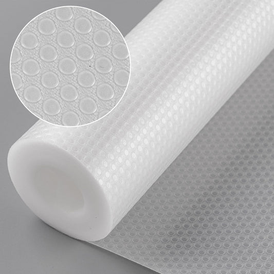 Bloss Shelf Liners for Kitchen Cabinets -12 x 59 Inch, Non Adhesive Cabinet and Drawer Liner, Roll, Double Sides Liners for Drawers, Shelves, Kitchen (Clear Dots)