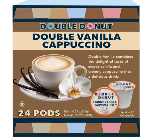 Double Donut Double Vanilla Cappuccino Pods – 24 Count