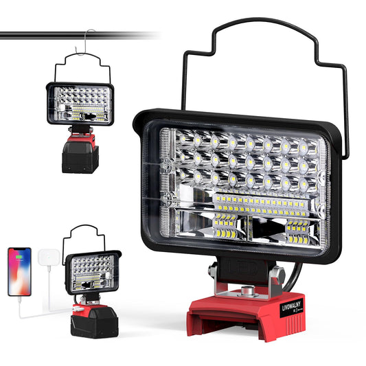 LIVOWALNY 68W 6800LM Cordless LED Work Light