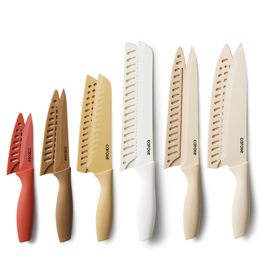 CAROTE 12 Pieces Kitchen Knife Set, Stainless Steel