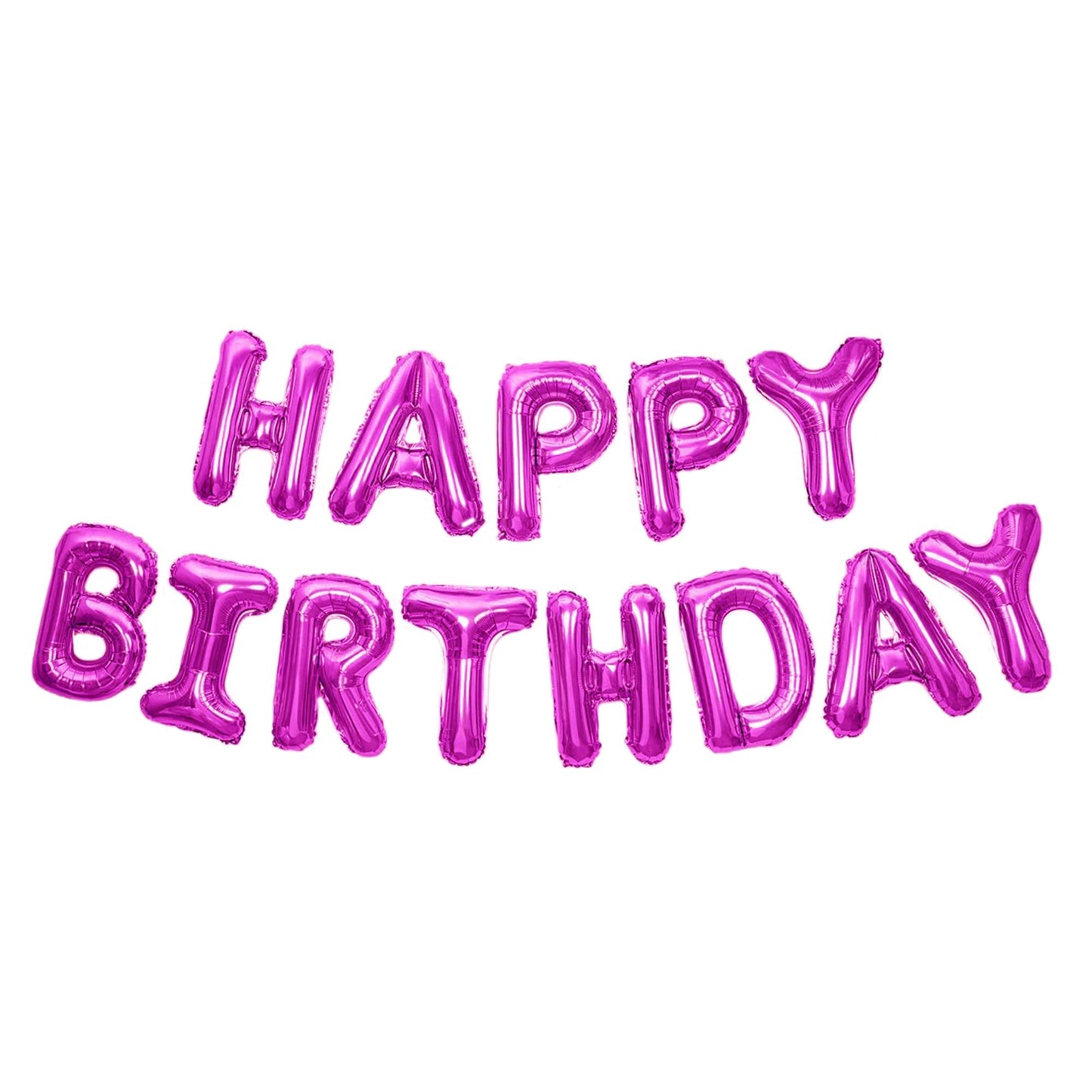 Happy Birthday Banner 3D Baloon Lettering - Pink