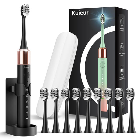 Electric Toothbrush with 10 Brush Heads & Travel Case