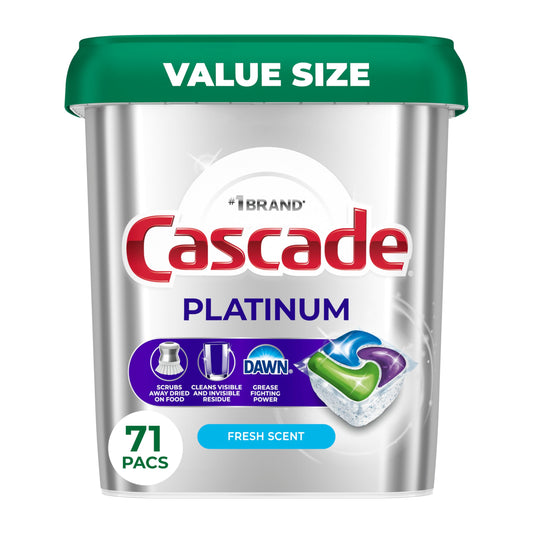 Cascade Platinum Dishwasher Pods, 71 Count