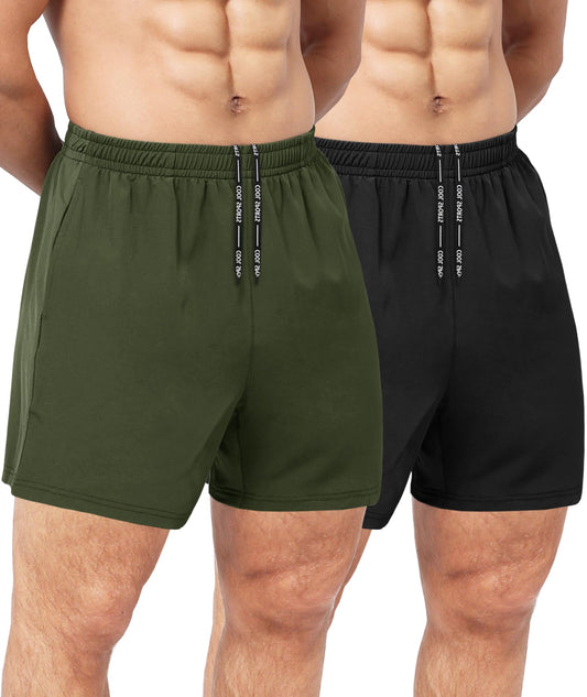 Men's Gym Workout Shorts, 2 Pack