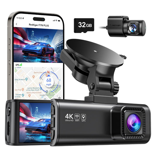 REDTIGER 4K/2.5K Full HD Dash Cam Front Rear