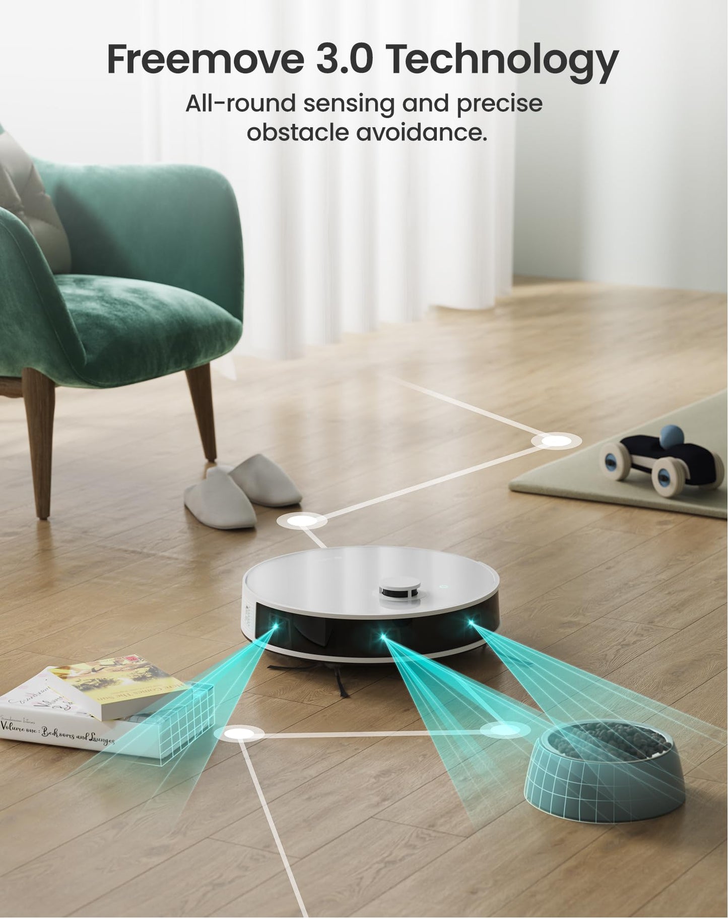Lefant N3 Robot Vacuum and Mop Combo, Precision Mapping with Lidar & dToF Sensors, Max 4000Pa Suction, Ultrasonic Carpet Detection, Robotic Vacuum Cleaner with Sonic Mopping, WiFi/App/Alexa Control