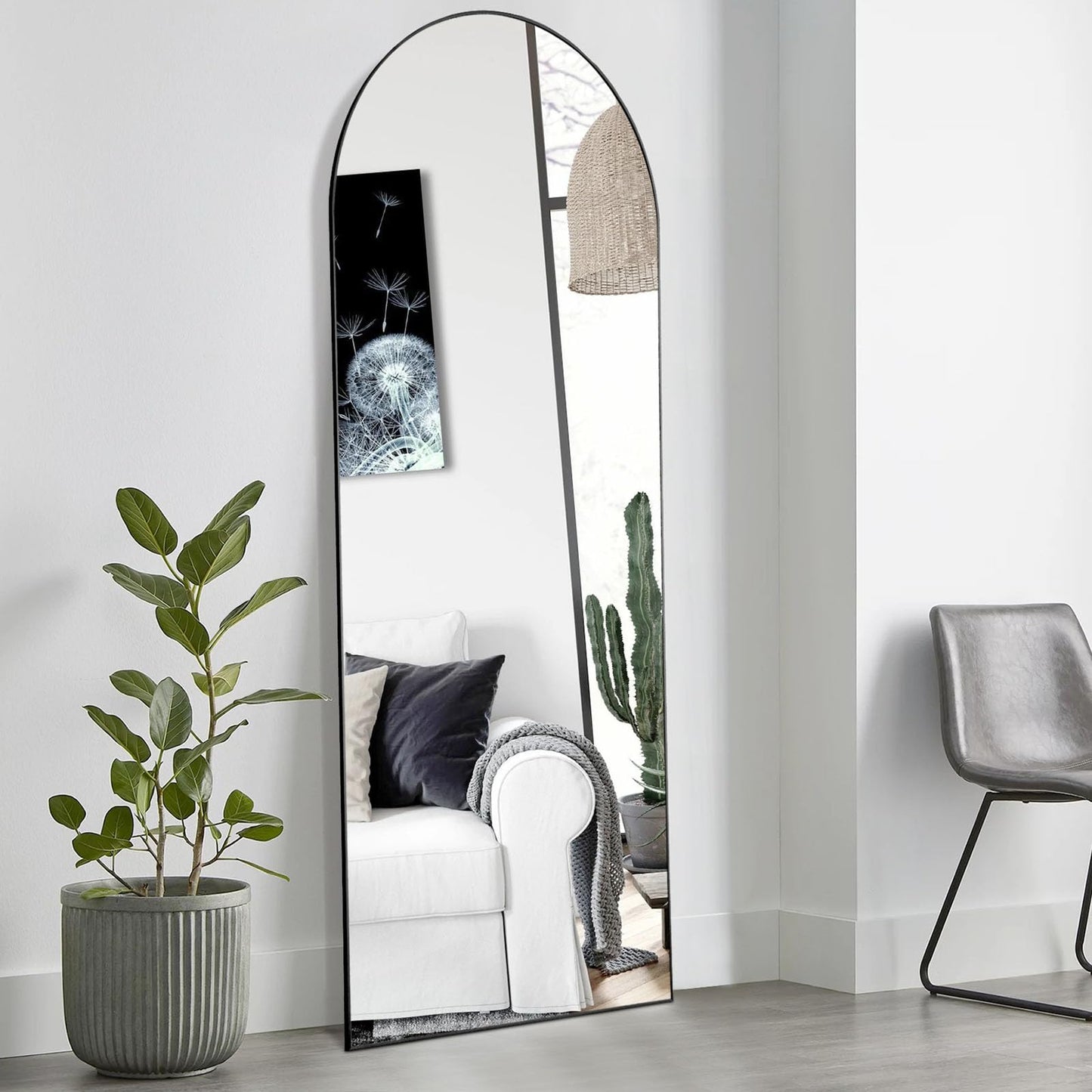 Arched Full-Length Mirror with Stand – 59"x16"