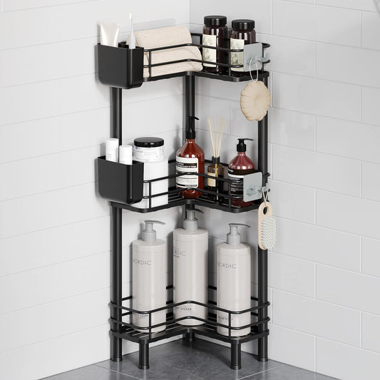 Rustproof 3 Tier Floor Standing Corner Shower Caddy Organizer