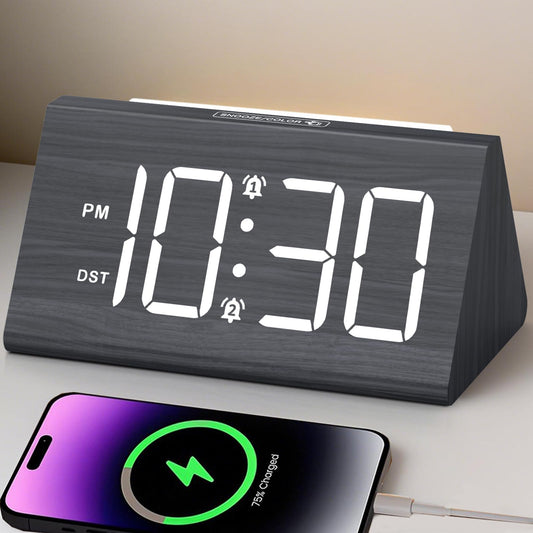 Wooden Digital Alarm Clock