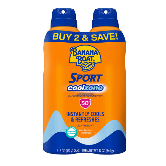 Banana Boat Sport Cool Zone Sunscreen Spray, 4 Pack