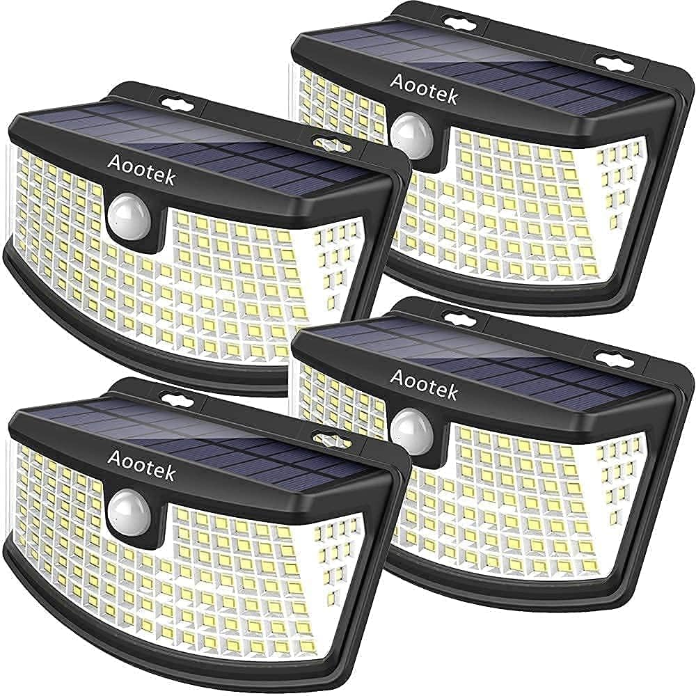 Aootek Solar Motion Sensor Lights - 4-Pack
