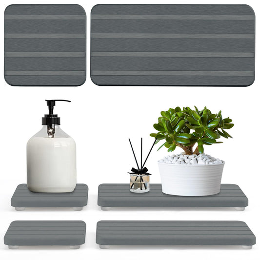 4pcs water absorbing stone tray