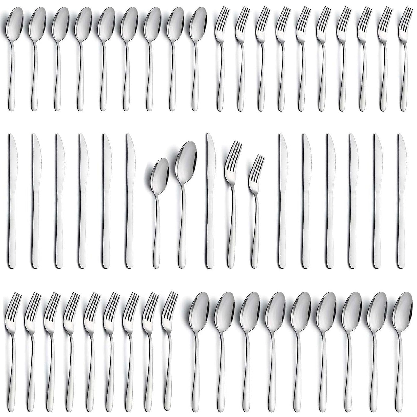 Premium Polished 60 Piece Stainless Steel Silverware Set for 12
