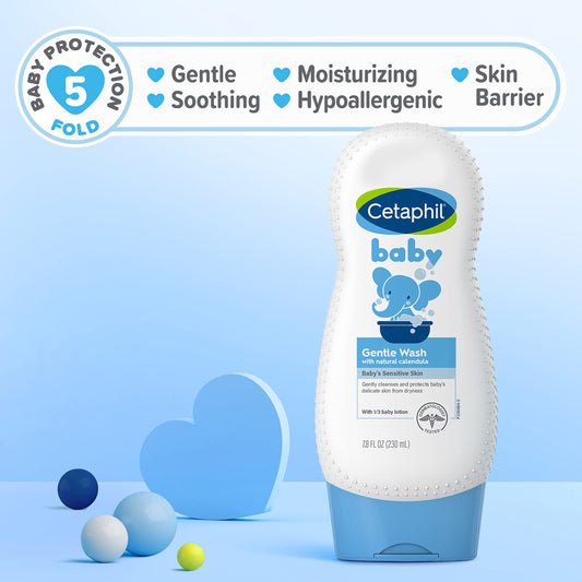 Cetaphil Baby Body Wash with Half Baby Lotion, Gentle Wash, Soothes Dry, Sensitive Skin for Everyday Use