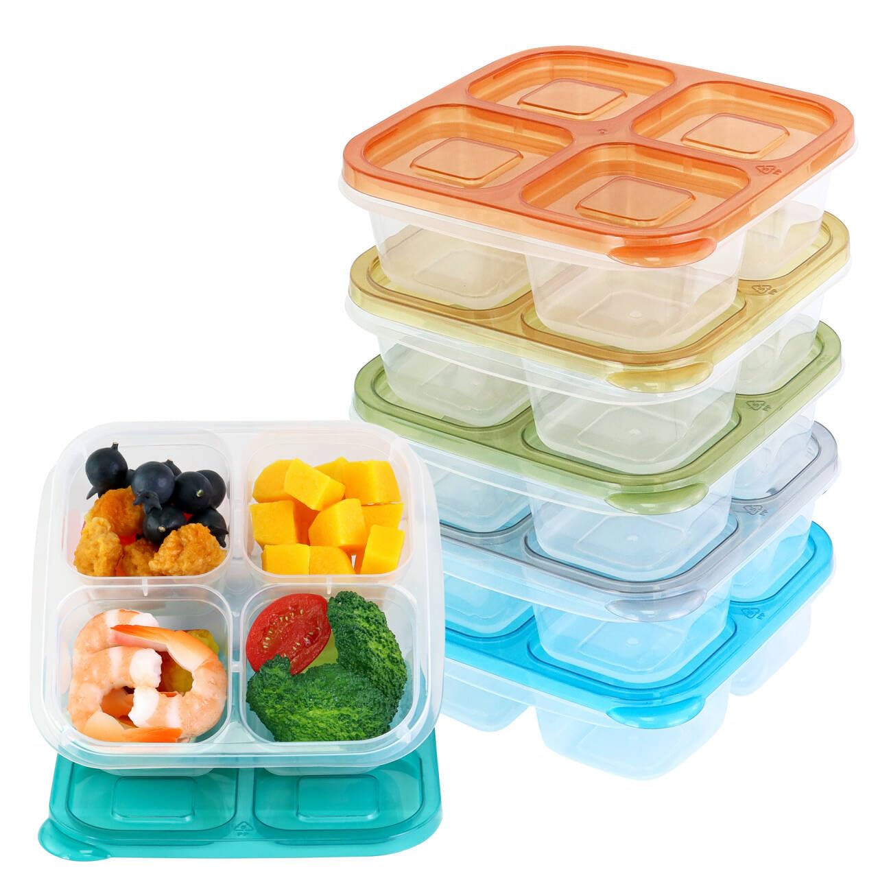 4-Compartment Food Containers – 6-Pack