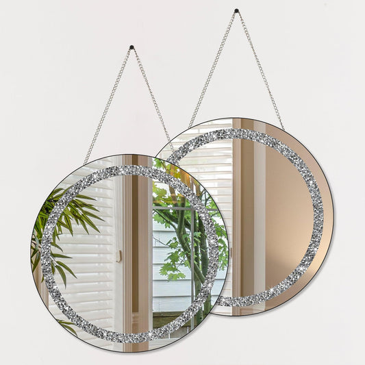 2pcs Crystal Crush Diamond Mirror for Home Décor