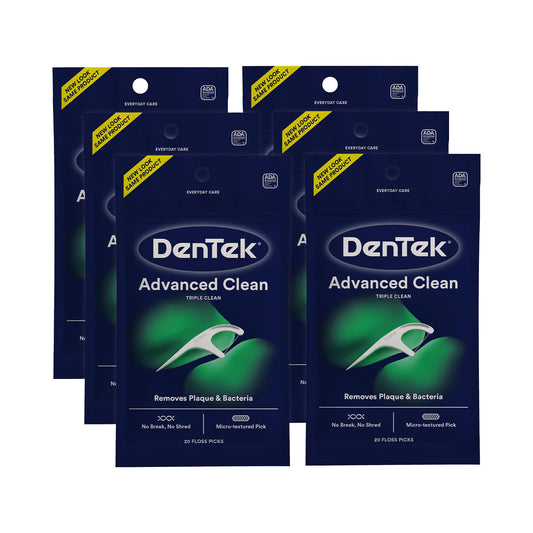 DenTek Advanced Clean Floss Picks, 20 Count, 6 Pack