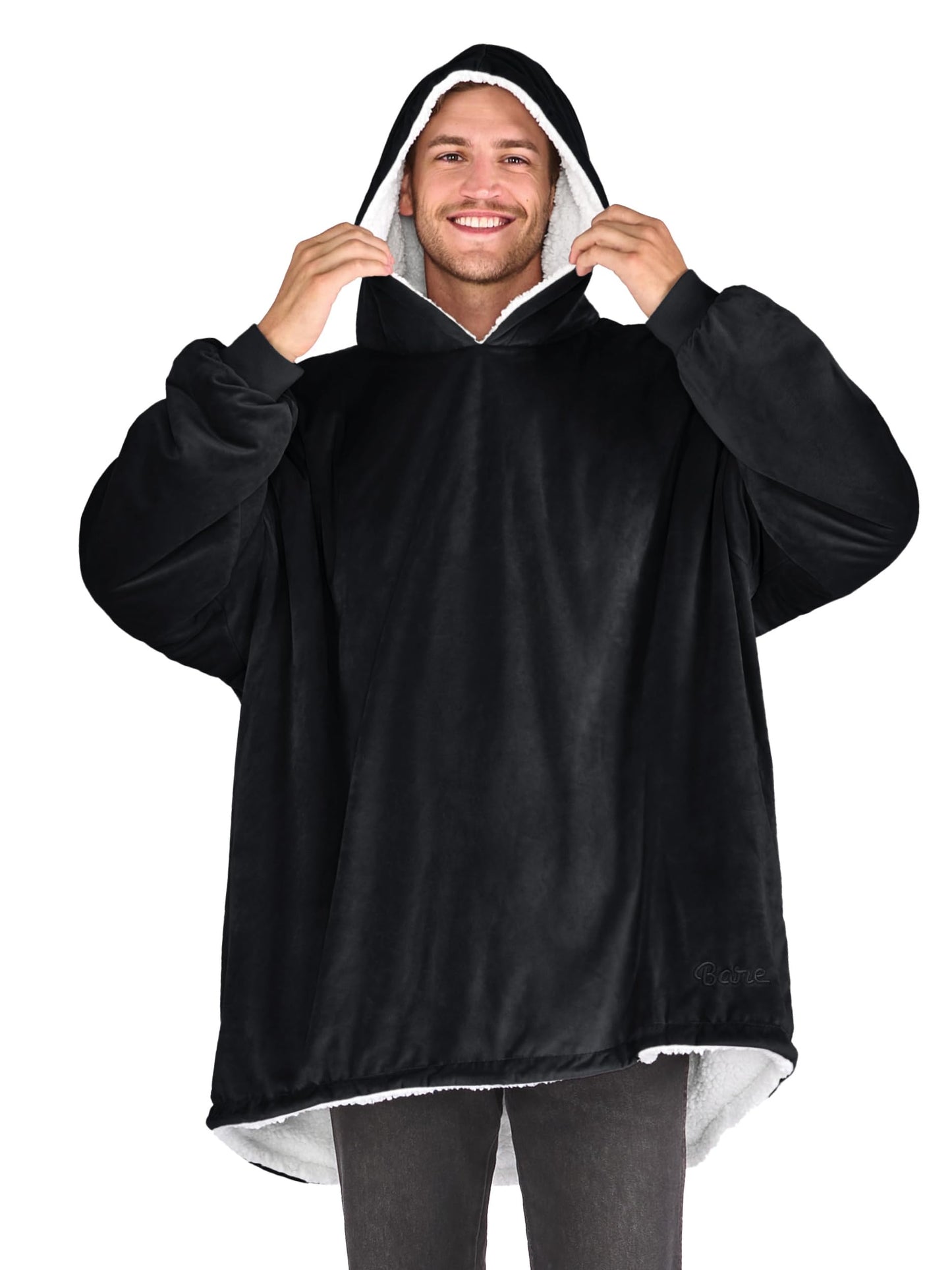 Sherpa Fleece Oversized Wearable Blanket Hoodie - Adult Size