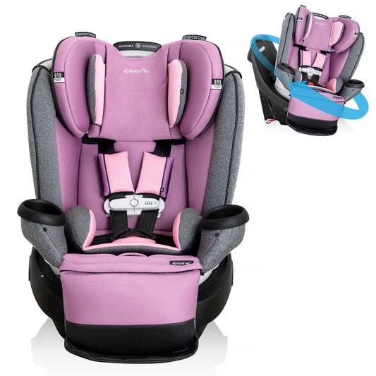 Evenflo Gold Revolve360 Extend All-in-One Rotational Car Seat with SensorSafe (Opal Pink)