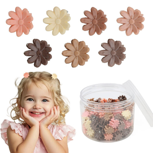 Mini Flower Hair Clips – 100pcs