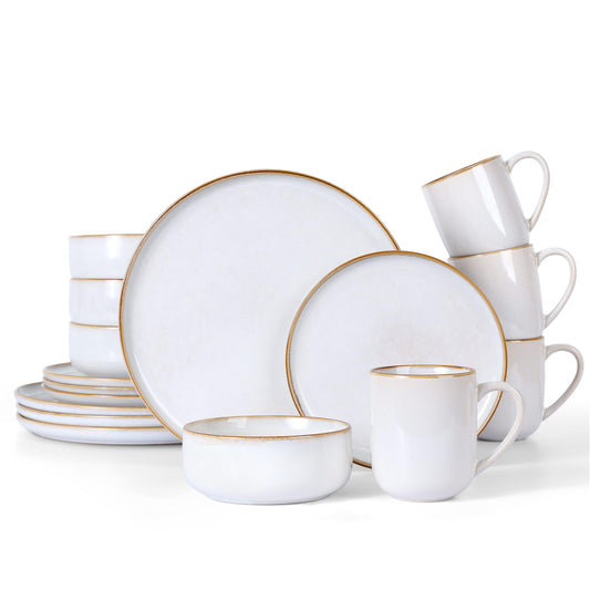 LIANYU 16 Piece Dinnerware Dish Sets for 4
