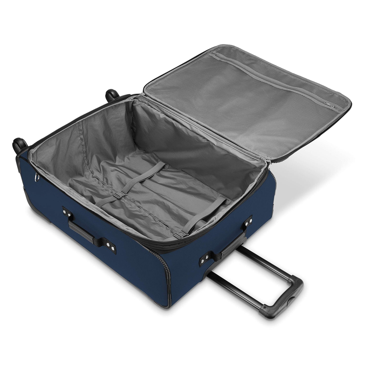 American Tourister Pop Max Softside Luggage with Spinner Wheels (Navy, Checked-Medium 25-Inch)