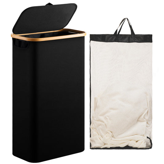 HBlife 60L Slim Laundry Hamper with Lid and Removable Inner Bag