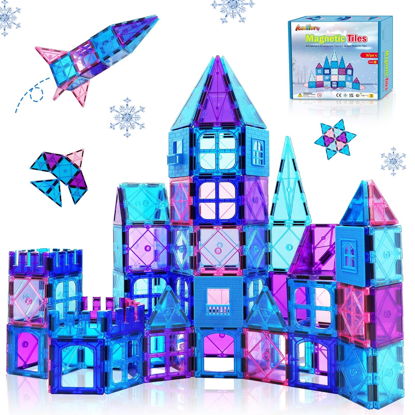 Magnetic Building Tiles  - 32 Pieces