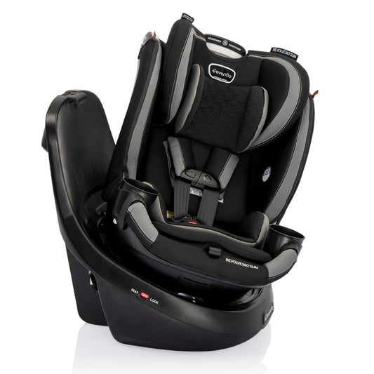 Evenflo Revolve360 Slim 2-in-1 Rotational Car Seat with Quick Clean Cover (Salem Black)