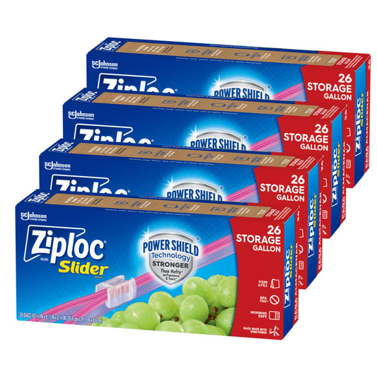 Ziploc Gallon Food Storage Slider Bags 104 Count