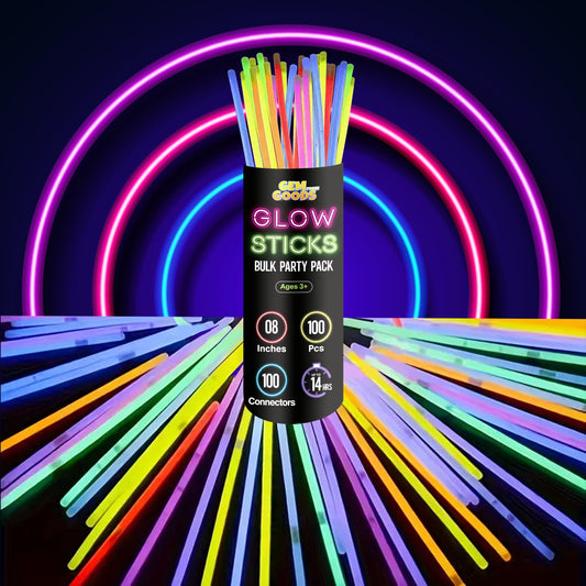 100 Pcs Glow in the Dark Sticks Bulk Party Pack