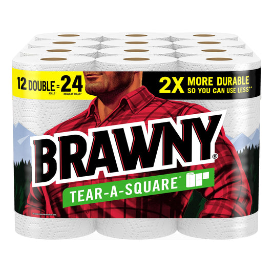 Brawny Paper Towels, 12 Double Rolls = 24 Regular Rolls