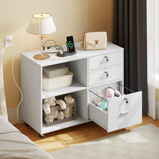 YITAHOME File Cabinet with Charging Station