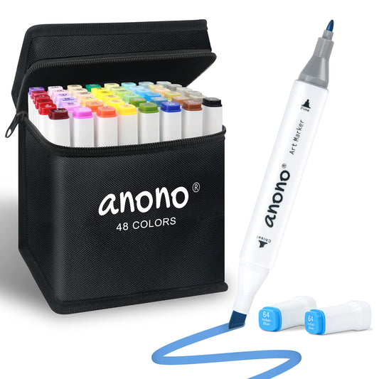 48 Coloring Markers with Chisel and Fine Tips