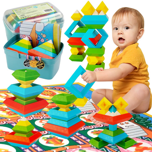 30 Pcs Pyramid Stacking Building Blocks