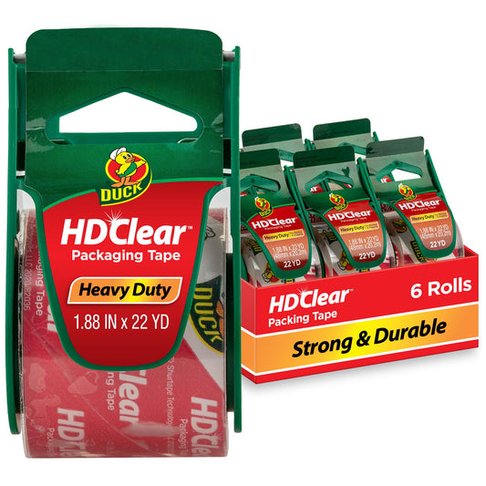 Duck HD Clear Packing Tape with Dispensers - 6 Rolls