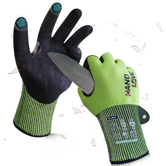 HandLove Cut Proof Work Gloves – Yellow, Medium, 1 Pair