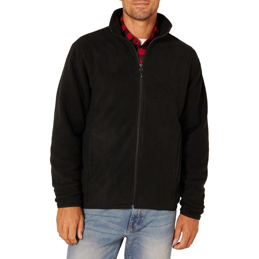 Amazon Essentials Men's Full-Zip Fleece Jacket-Discontinued Colors, Black, Small