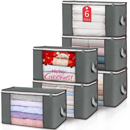 90L Large Storage Bags, 6 Pack