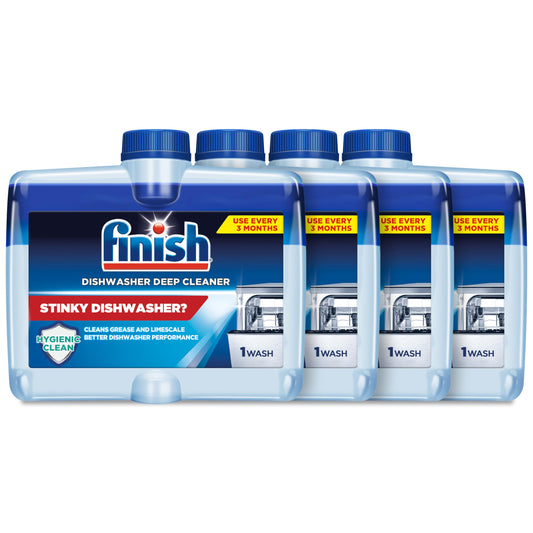 Finish Dishwasher Cleaner Liquid, 4 Bottle