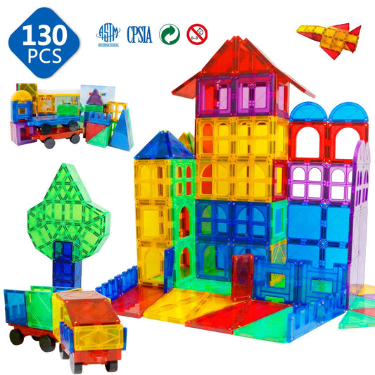 MAGBLOCK 130 Pcs Magnet Building Tiles