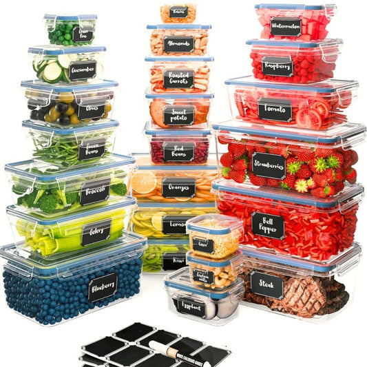 Chefs Path 48 Piece BPA-Free Plastic Food Storage Container Set with 24 Containers and 24 Lids