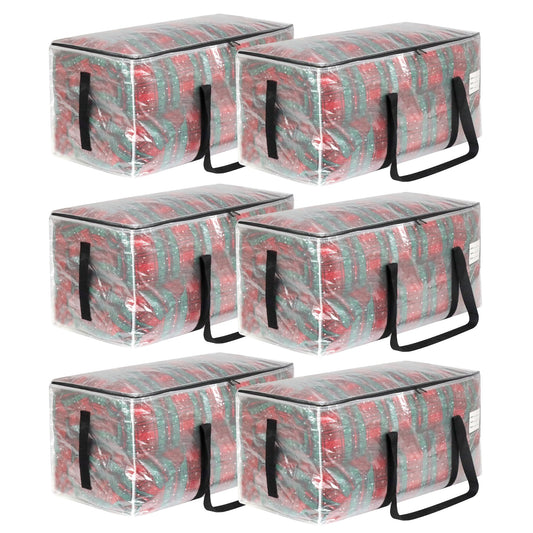 6 Pack Clear Moving Bags with Clear Window
